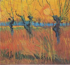 Willow trees at sunset by Van Gogh, Arles (1888)