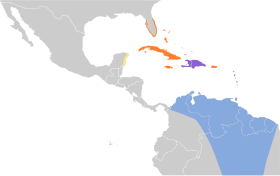 Distribución geográfica del vireo bigotudo.