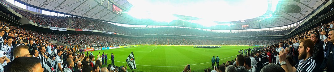 A panoramic view of Beşiktaş Stadium during its opening ceremony