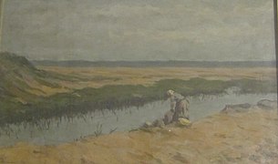 La lavandaia (La Lavandière), huile sur toile, collection privée.