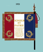 Drapeau du 16e régiment d'infanterie à partir de 1921 (revers).