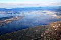 Vue aérienne du fjord et d'Oslo.