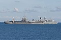 HDMS Peter Willemoes, USS Mount Whitney and HMS Bulwark underway on 29 October 2015.