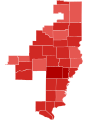 2018 Congressional election in Illinois' 15th congressional district by county