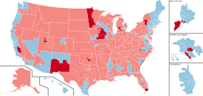 Color coded map of 2020 House of Representatives race results