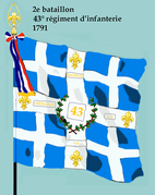 Drapeau du 2e bataillon du 43e régiment d'infanterie de ligne de 1791 à 1793