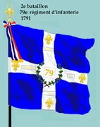 Drapeau du 2e bataillon du 79e régiment d'infanterie de ligne de 1791 à 1793.