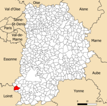 Localisation dans le département de Seine-et-Marne.