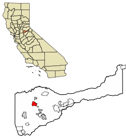 Location of Drytown in Amador County, California.