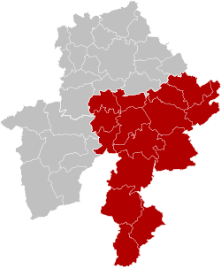 Location of the arrondissement in Namur