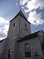 L'église, détail du clocher.