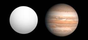 Tailles comparées deKepler-9 b et de Jupiter.