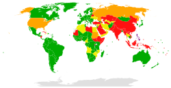 《国际刑事法院羅馬规约》締約國地圖   締約國   規約未生效的締約國   退出規約的締約國   簽署但未批准規約的國家   簽署規約但隨後撤回簽名的國家   既沒有簽署也沒有加入規約的聯合國會員國和觀察員