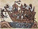 Arab dhow, c. 1230 AD, by an Iraqi painter.