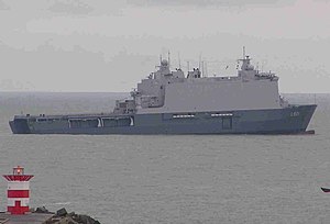 HNLMS Johan de Witt with welldock submersed