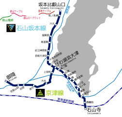 Map of the Keihan Otsu Lines