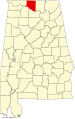 State map highlighting Limestone County