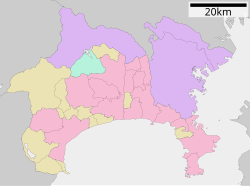 等々力陸上競技場の位置（神奈川県内）