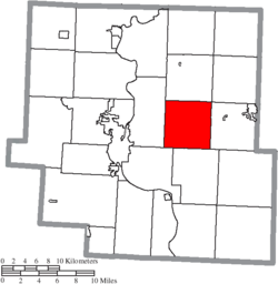 Location of Perry Township in Muskingum County