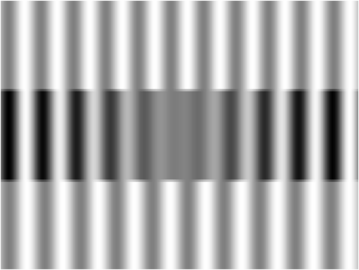 Superposición de dous patróns con densidade de gris sinusoidal de lonxitude de onda lixeiramente diferente