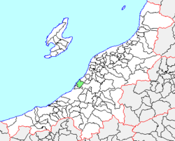 西山町の県内位置図