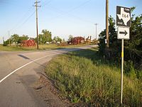 Junction of US 90 Alt. and FM 1164 at former site of Nottawa