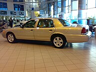 A 2008 Ford Crown Victoria LWB in a Kuwaiti Ford dealership