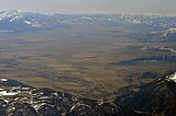 Paradise Valley from 15,000 feet (4,600 m) over Livingston, Montana (looking south)
