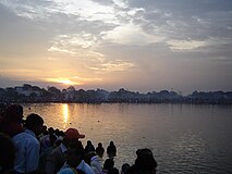 People Celebrating Chhath Festival the 2nd Day at Morning a tribute to the rising holy God Sun