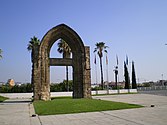 Original portal of the Carmelite Convent of Barcelona dated from the 14th century. Since 1993, it is situated in Sant Adrià as if it was a monument which is locally known as Arc de Sant Adrià.[14]