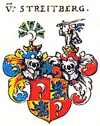 Gemehrtes Wappen der Familie von Streitberg in Johann Siebmachers Wappenbuch, 1605