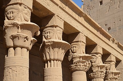 Ancient Egyptian art - Vegetal capitals in the courtyard of the Isis Temple, Philae, Egypt, unknown architect, 380 BC–117 AD: 30