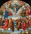 Image 25The Adoration of the Trinity by Albrecht Dürer (1511) From top to bottom: Holy Spirit (dove), God the Father and Christ on the cross (from Trinity)