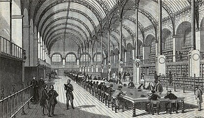 Sala de leitura em 1859