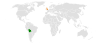 Location map for Bolivia and the United Kingdom.