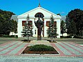 Monument to Dmytro Vitovsky in front of the Prosvita building