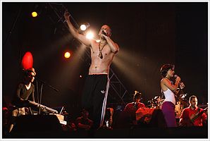 Calle 13 performing in Venezuela