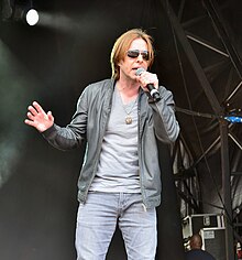 Datchler performing with Johnny Hates Jazz in 2014