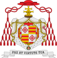 Arms of Maximilian von Fürstenberg with the mantle of the Order of the Holy Sepulchre