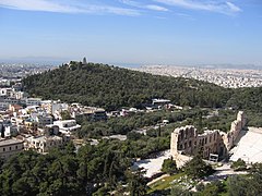 Monument de Philopappos, vu de l'acropole d'Athènes