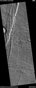 Channel that went across trough, as seen by HiRISE under HiWish program