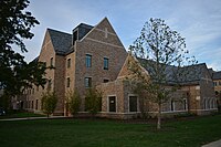 South side of Flaherty Hall, with its chapel