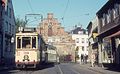 Flensburgs street railway in front of the Nordertor in 1972