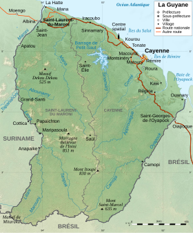 carte : Géographie de la Guyane