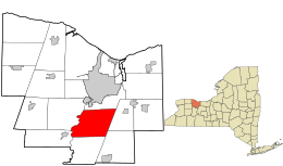 Location in Monroe County and the state of New York.