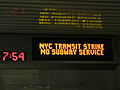 Image 43Metropolitan Transportation Authority (New York) notice of subway closure during the 2005 New York City transit strike.