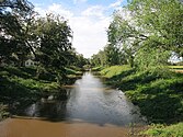 Caney Creek looking north at the FM 457 bridge