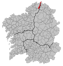 Situation of Mañón within Galicia