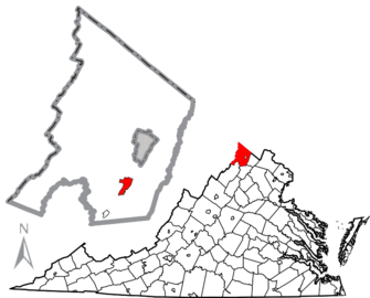 Combination map of Virginia and Frederick County with Stephens City highlighted. This was a request.