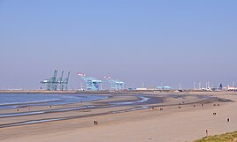 Zeebrugge beach and outer port
